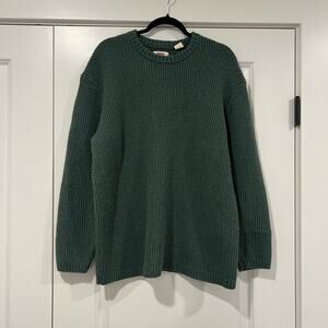 Levi's Men's Relaxed Fit Wool Sweater Crewneck‎ Longsleeve Dark Green Size XL